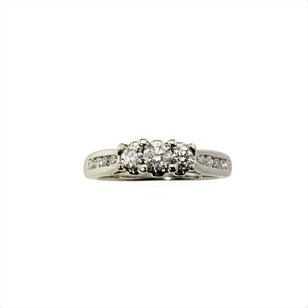 Vintage 14 Karat White Gold and Diamond Engagement Ring Size 6.25 #11156